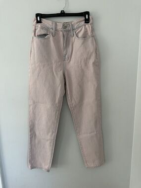 Madewell The Momjean Overdyed Jeans Edition High Rise Denim Lilac Pink 26
